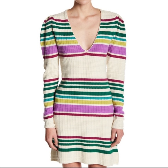 NWT Free People Gidget Striped Knit Dress Large - Picture 1 of 2